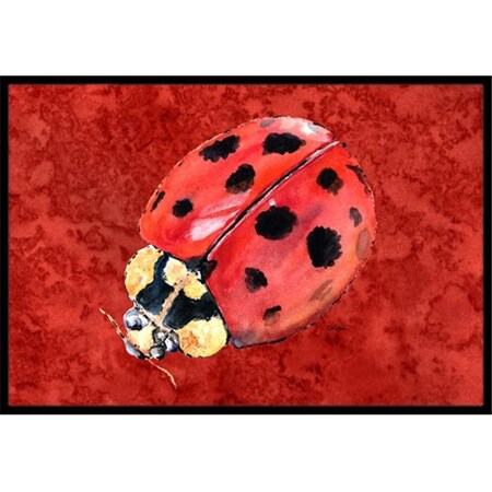 Carolines Treasures Carolines Treasures 8870MAT Lady Bug on Deep Red Indoor Or Outdoor Doormat - 18 x 27 in. 8870MAT